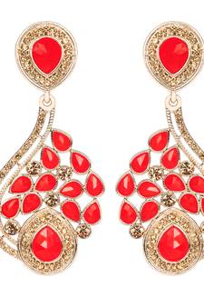 Red diamond earrings