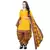 yellow unstitched cotton printed dress material