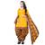 yellow unstitched cotton printed dress material