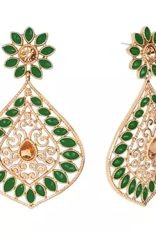 Green diamond earrings