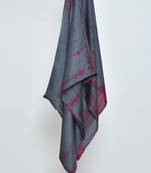 Grey & Maroon Tie-Dye Satin Hijab