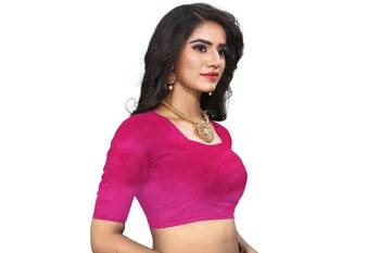 Blue Cotton Silk Stripes Print Saree With Blouse For Women 6