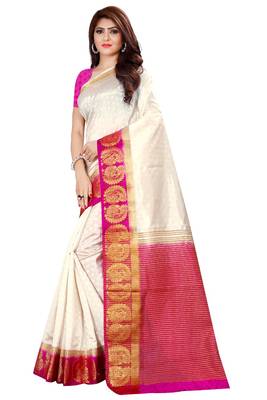kanjivaram silk with weaving  peacok jari border Saree 1