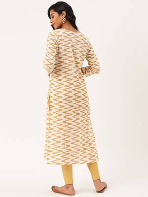 Off-white printed cotton cotton-kurtis 2