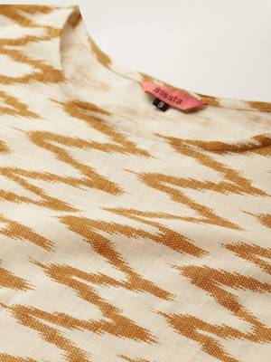 Off-white printed cotton cotton-kurtis 5