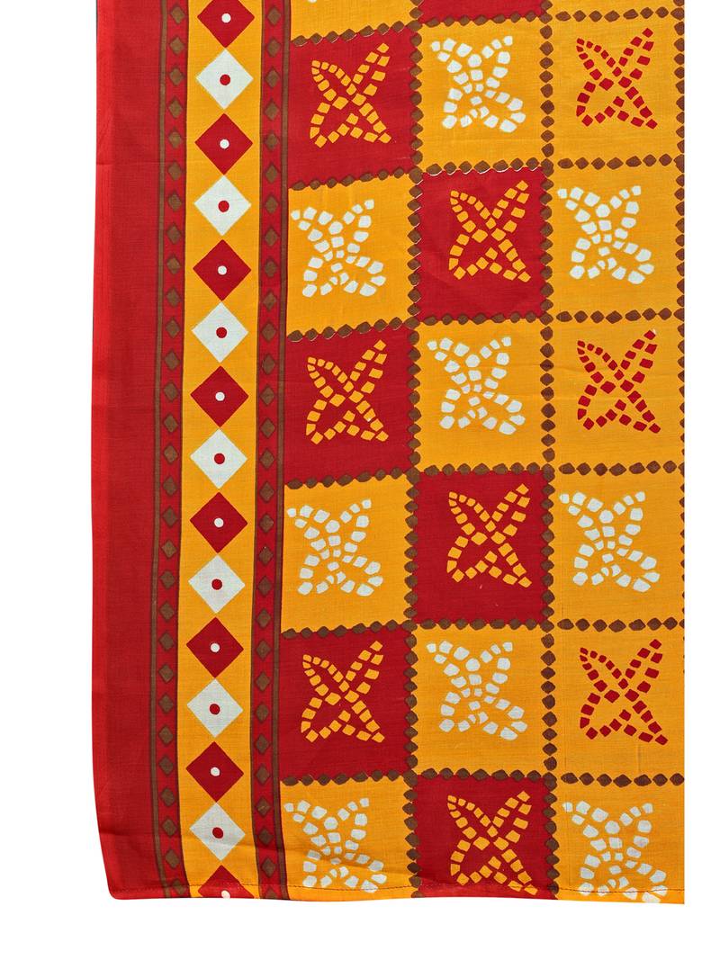 orange cotton unstitched salwar kameez