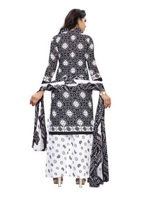 black cotton unstitched cotton salwar kameez 4