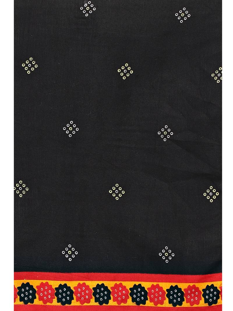 black cotton unstitched cotton salwar kameez