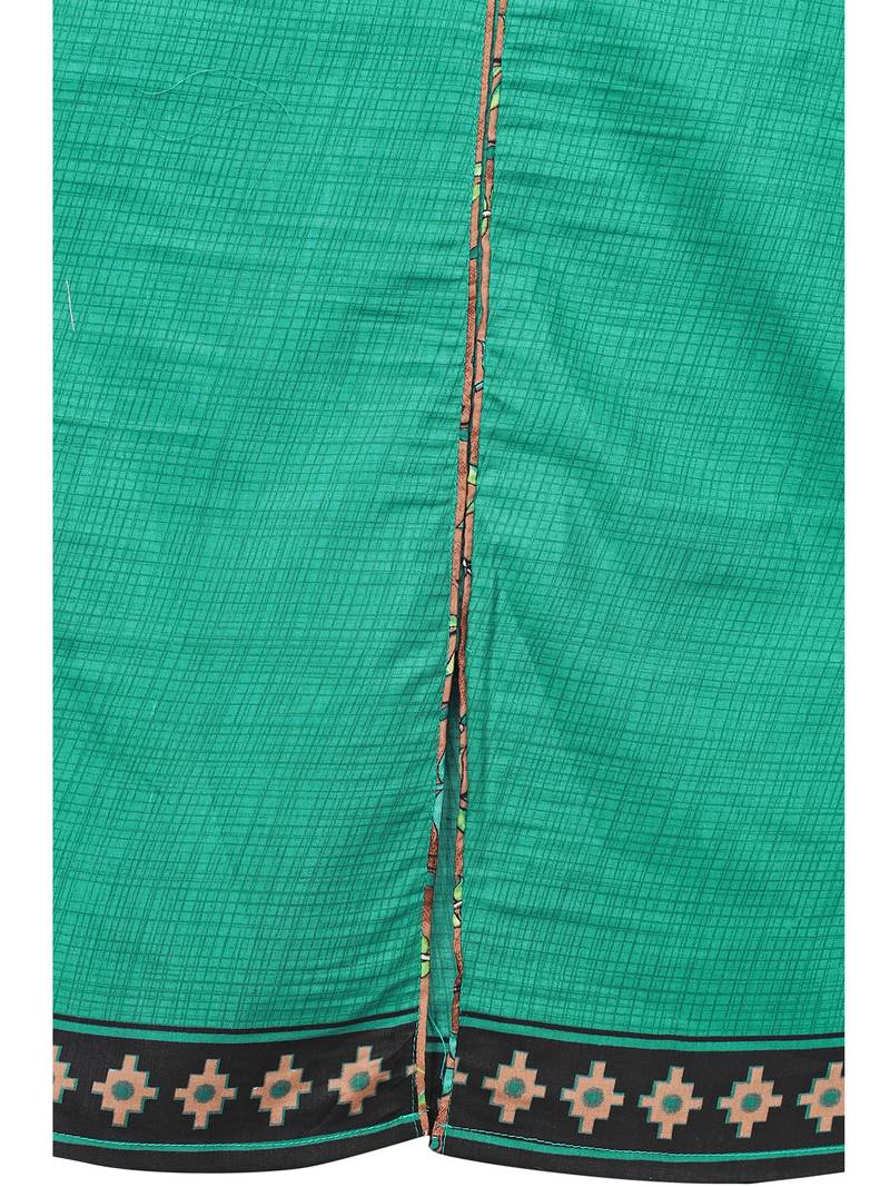 teal cotton unstitched cotton salwar kameez