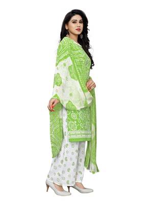 green cotton unstitched cotton salwar kameez 3