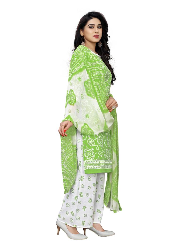 green cotton unstitched cotton salwar kameez
