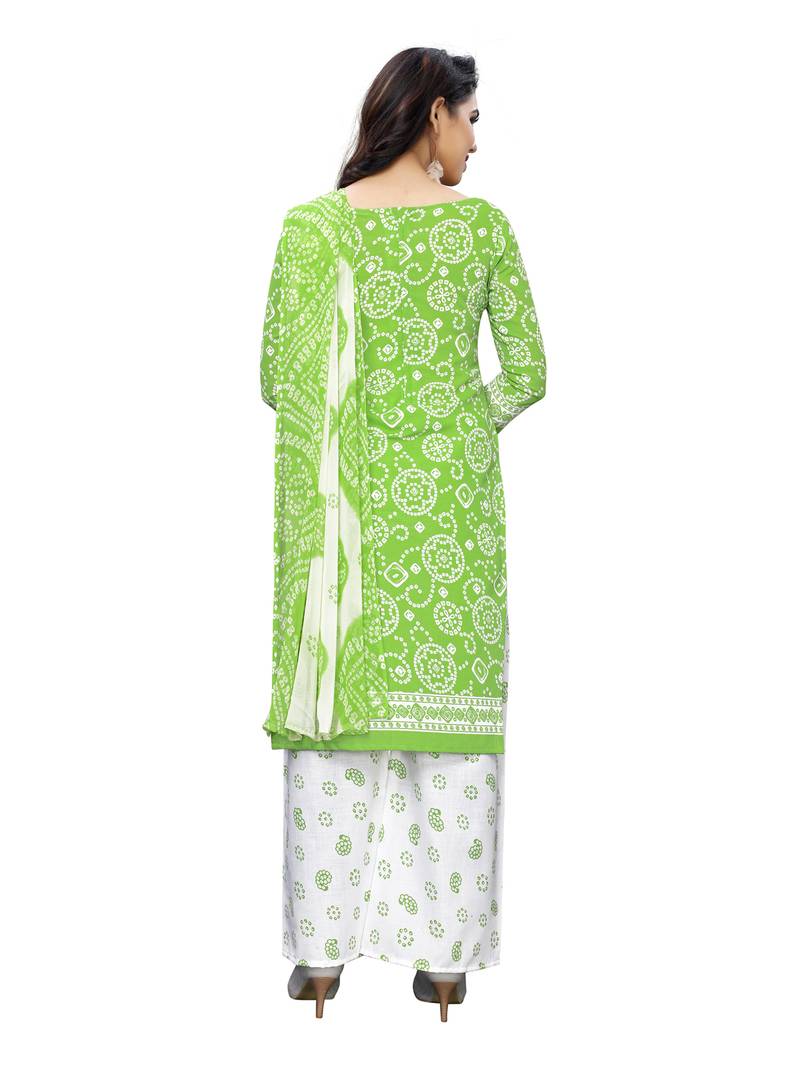 green cotton unstitched cotton salwar kameez
