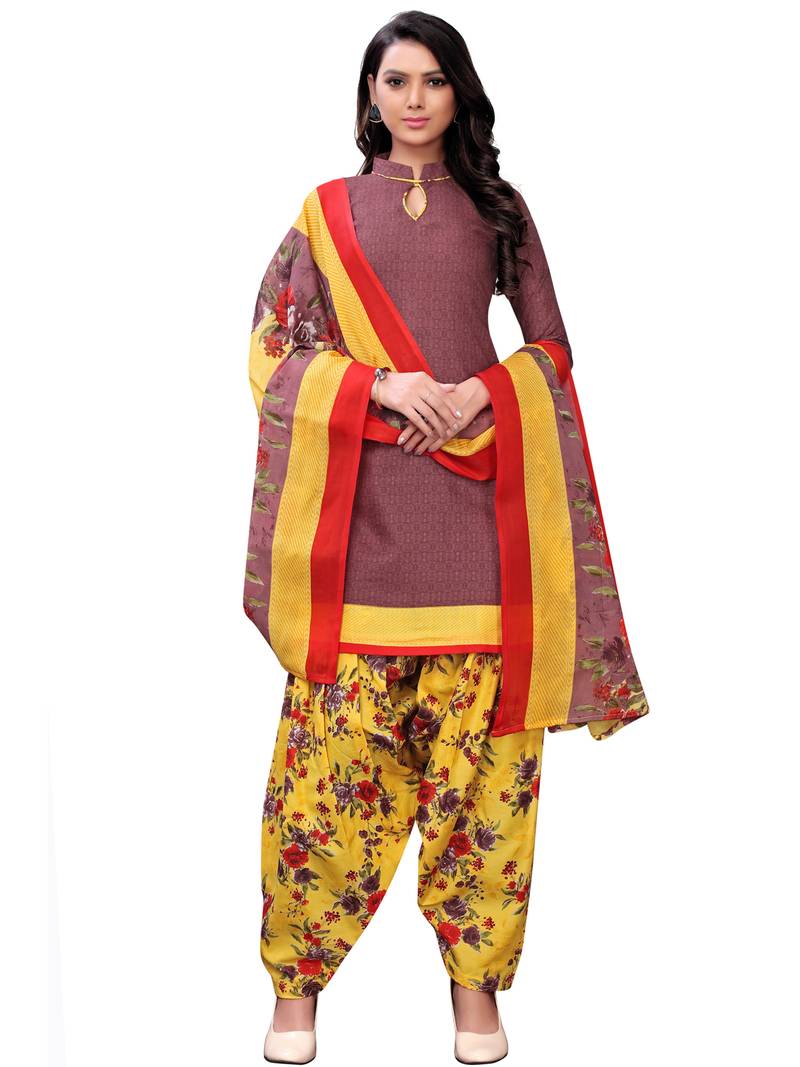 pink cotton unstitched cotton salwar kameez