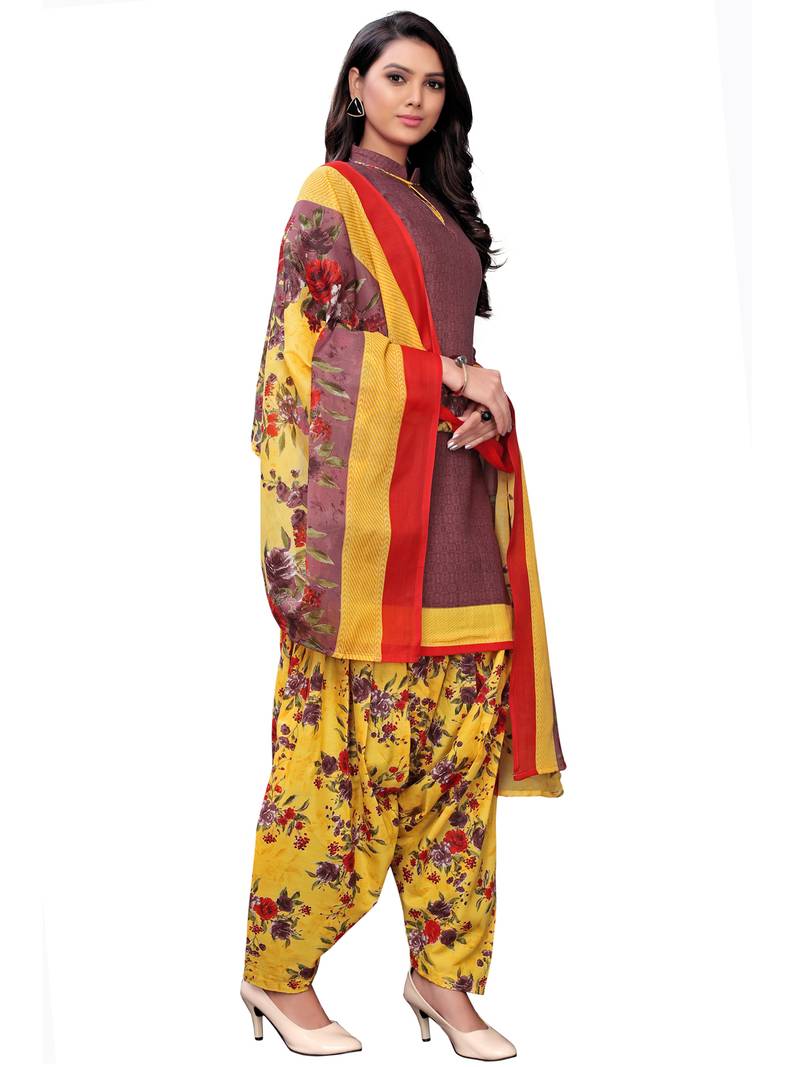 pink cotton unstitched cotton salwar kameez