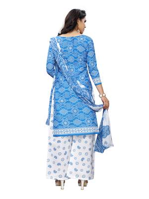 blue cotton unstitched cotton salwar kameez 4