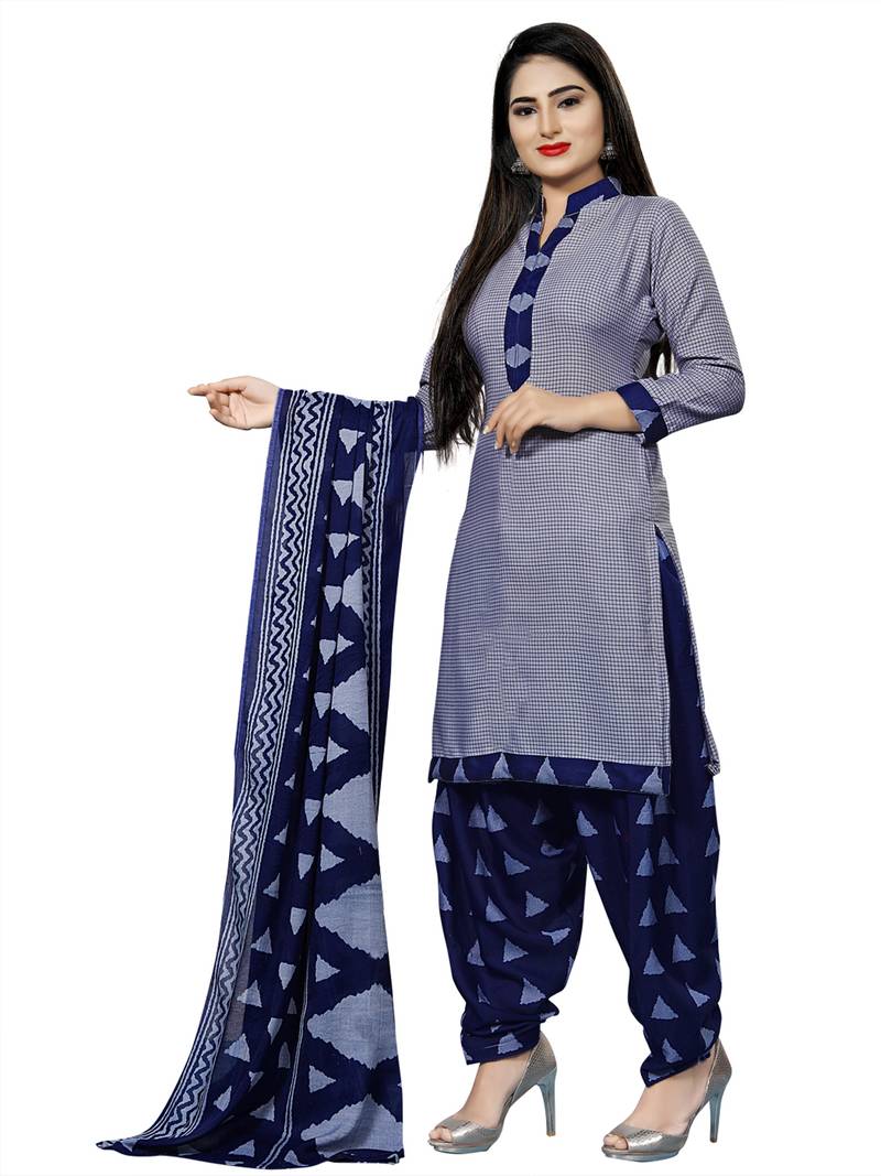 grey cotton unstitched cotton salwar kameez