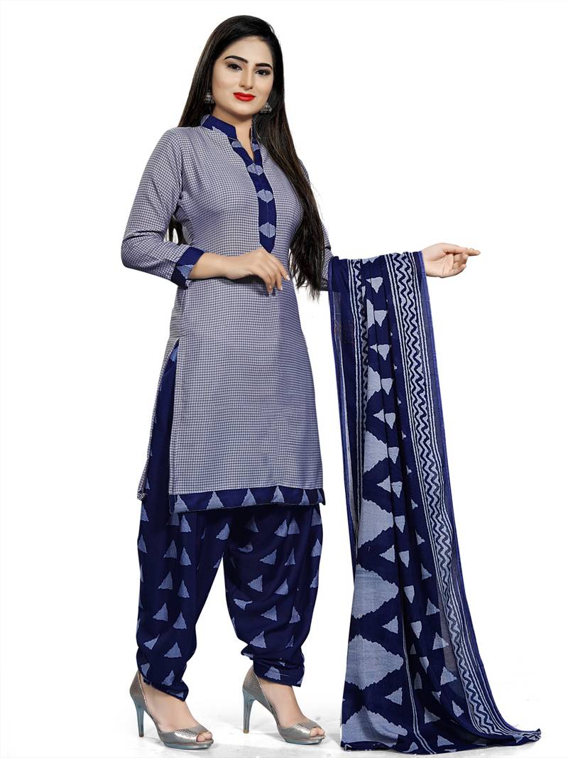 grey cotton unstitched cotton salwar kameez