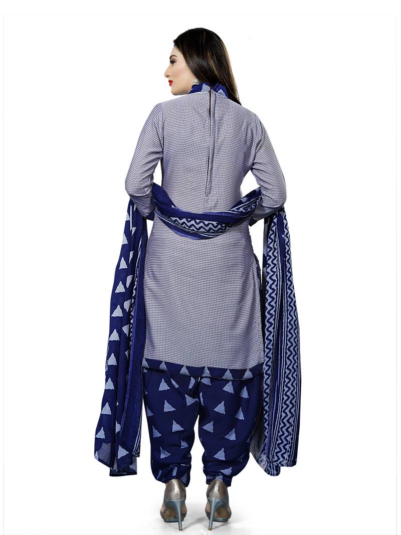 grey cotton unstitched cotton salwar kameez