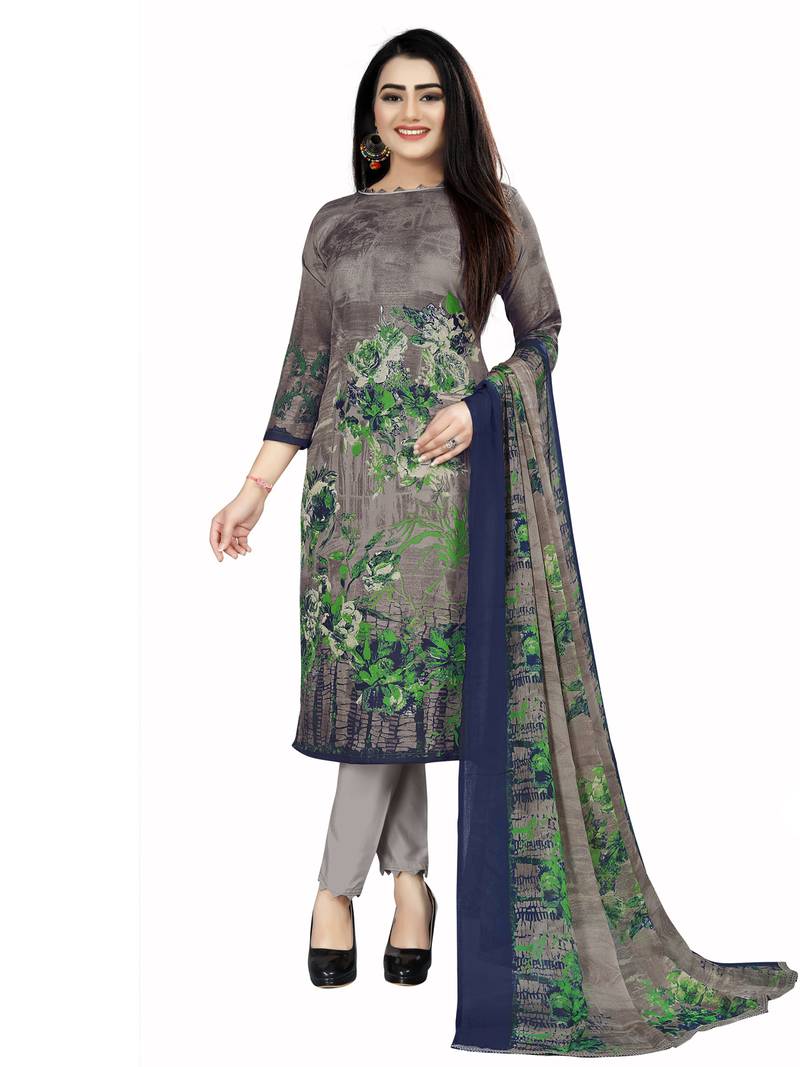 grey cotton unstitched cotton salwar kameez