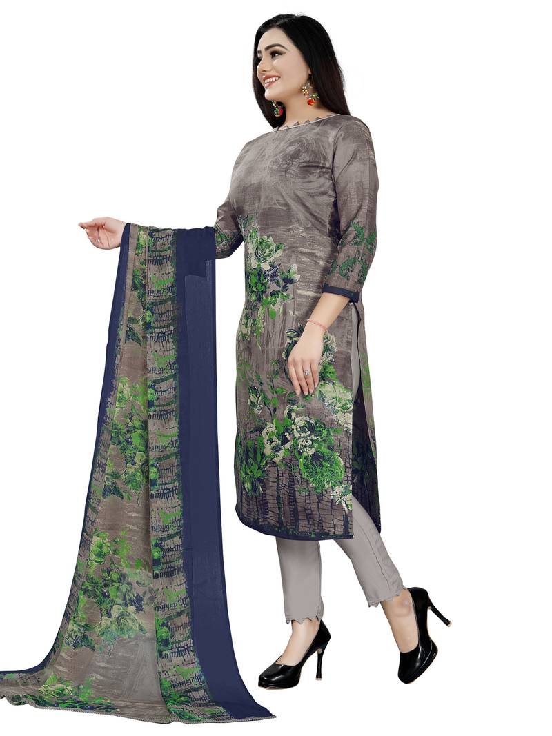 grey cotton unstitched cotton salwar kameez