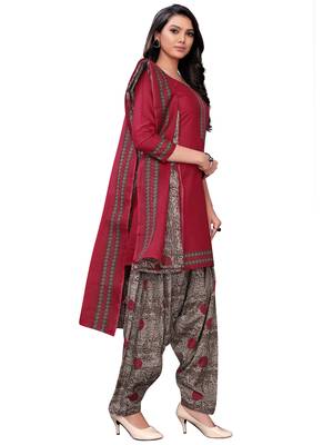 pink cotton unstitched cotton salwar kameez 4
