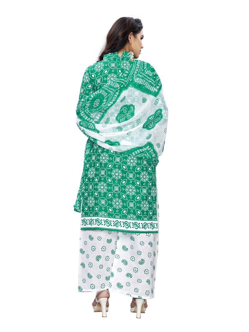 green cotton unstitched cotton salwar kameez
