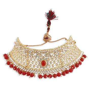 Gold Plated Stone Studded Designer Choker Set 2