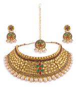 Gold Plated Stone Studded Traditional  Choker Set