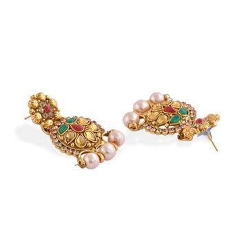 Gold Plated Stone Studded Traditional  Choker Set 5