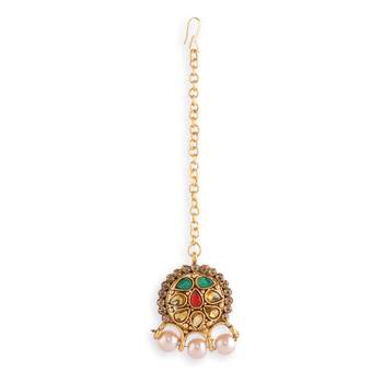 Gold Plated Stone Studded Traditional  Choker Set 6