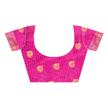 Blue Woven  Cotton Silk Saree With Blouse 7