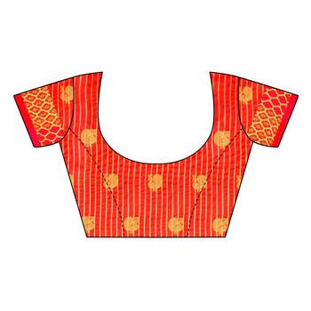 Orange Woven  Cotton Silk Saree With Blouse 7