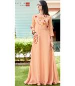 skin thread work rayon long kurtis