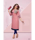 pink digital print rayon straight fit kurtis