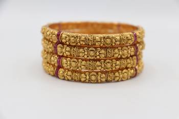 Gold Plated Designer Bangle Set of 4 2