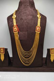 Gold Plated Multi Layer Necklace Set For Womens