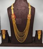 Gold Plated Multi Layer Necklace Set For Womens