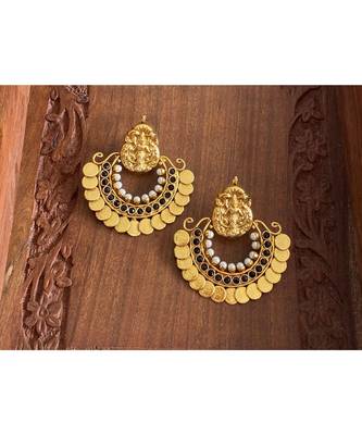 Beautiful Antique Black Bali Lakshmi Coin Designer Earrings Dj26468 1