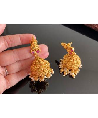 Gorgeous Antique Ruby Long Lakshmi Jhumkka Dj15220 1