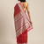 VASTRANAND Red & Silver-Toned Silk Blend Embellished Banarasi Saree
