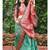 Green woven banarasi silk saree with blouse