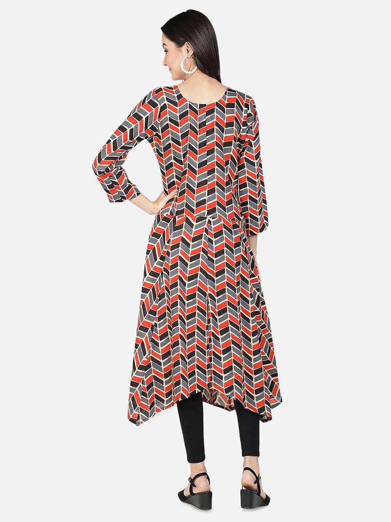 Fabclub Women A-Line MultiColor Designer Kurti