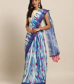 New Bandhej Ikat Shibori Print Digital Linen Saree