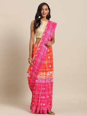New Bandhej Ikat Shibori Print Digital Linen Saree 1