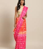 New Bandhej Ikat Shibori Print Digital Linen Saree