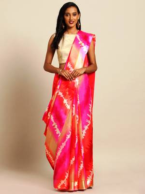 New Satin Kota Doriya Ikat Lehriya Print Party Wear Saree 1