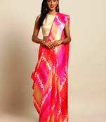 New Satin Kota Doriya Ikat Lehriya Print Party Wear Saree