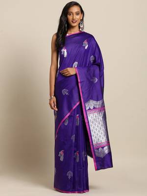 New Soft Silk Banarasi More Kesari Paithani Saree 1