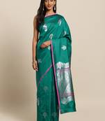 New Soft Silk Banarasi More Kesari Paithani Saree