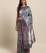 New Soft Silk Banarasi More Kesari Paithani Saree